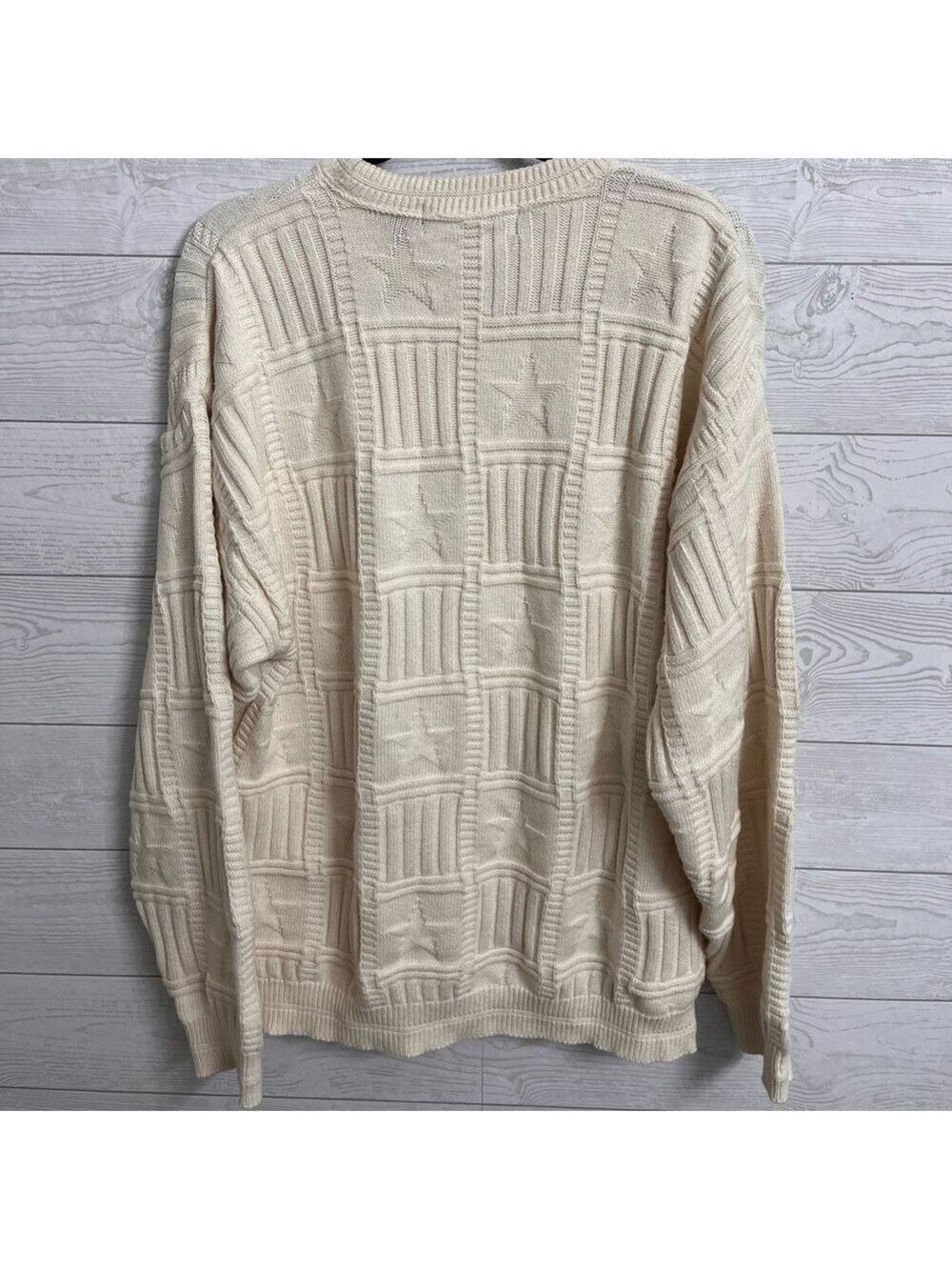 Focus America Men’s Vintage Cream Colored Pullover Sweater. Size L - Picture 3 of 5